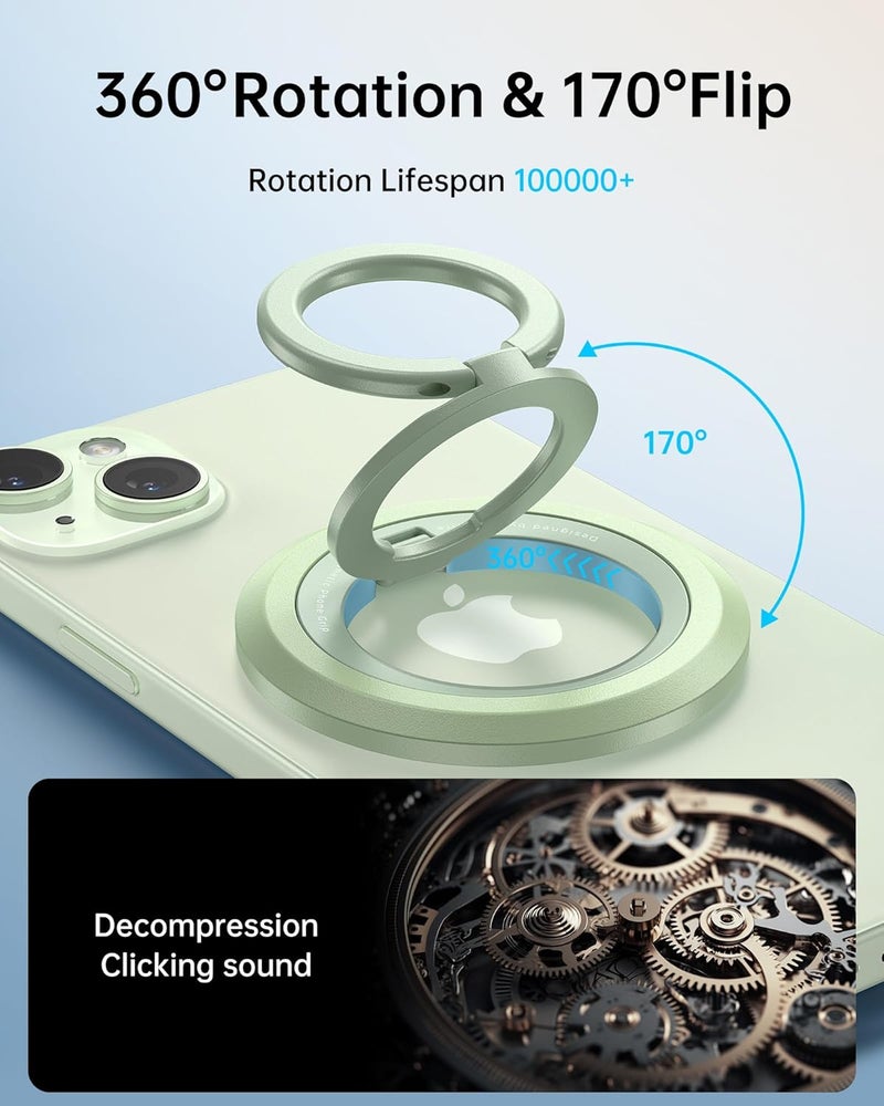 Syncwire for MagSafe Ring Phone Holder, 360° Rotation Magnetic Cell Phone Grip Dual-Sided Magnets Phone Ring Kickstand Compatible with iPhone 17 16 15 14 13 12 Pro Max MagSafe, Android, Samsung etc. - Image 3